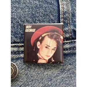 Boy George Vintage 80s Badge Button Pinback Pin #430 Ticket Concert Culture Club